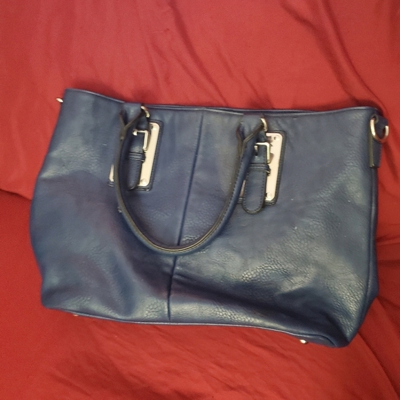 Charming Charlie Blue Depths Satchel Purse Bag - Picture 1 of 4